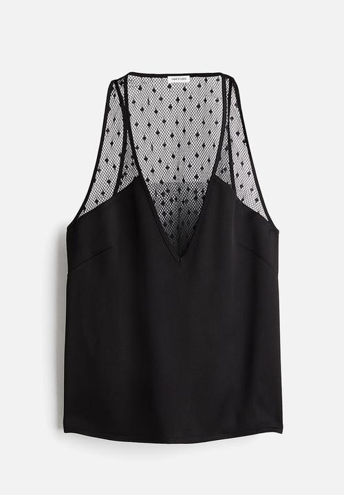 H&M - H&M Studio: Mesh vest top - black