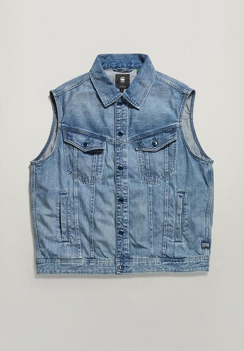 G-STAR - Oversized Denim Vest EV Wmn  - Sun faded Air Force Blue