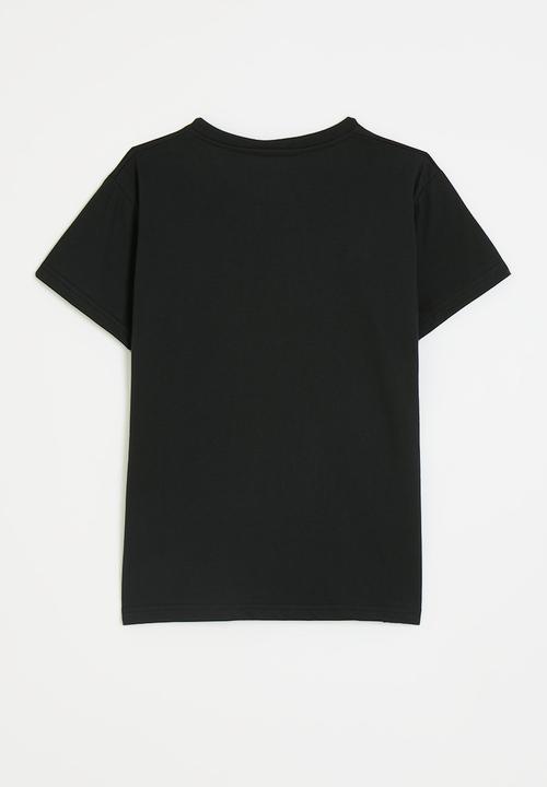 Pop Candy - Slogan print crew neck tee - black/good vibes only