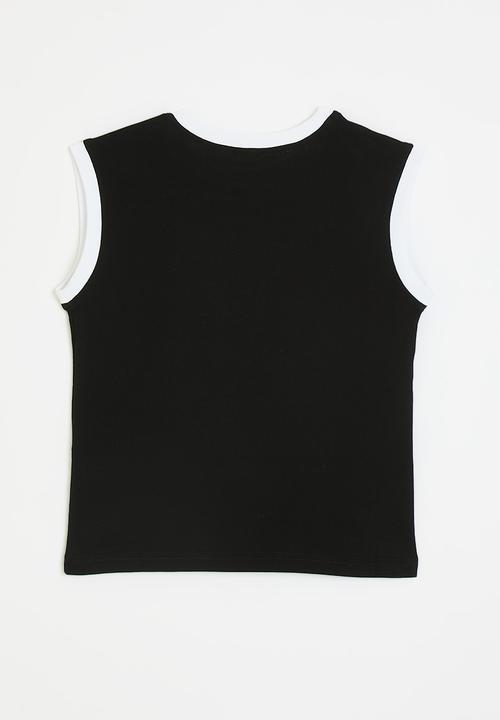 Pop Candy - Bow graphic sleeveless tee - black/white