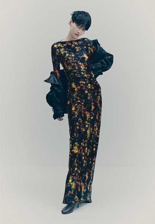 H&M - H&M Studio: Printed dress - black/floral 
