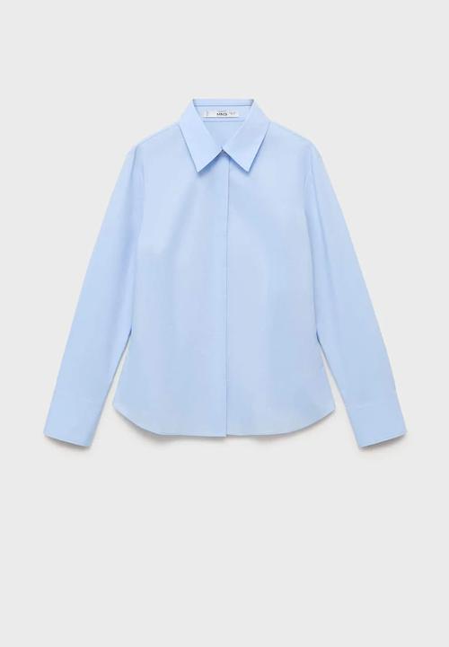 MANGO - Plus size Shirt Sofia - Mid-Blue