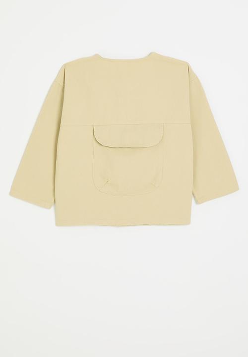 Pop Candy - Button down co-ord top - wheat brown