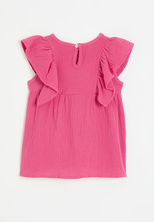 Pop Candy - Frilled sleeve top - pink