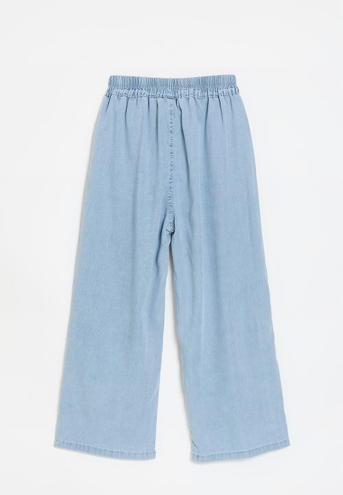 Pop Candy - Applique star wide leg jeans - blue