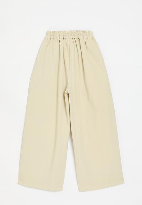 Pop Candy - Wide leg co-ord pants - wheat brown