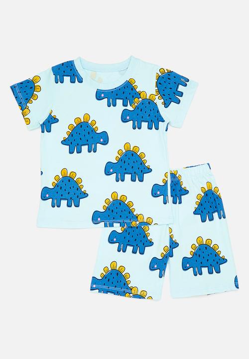 Pop Candy - Dino all-over print pj set - blue