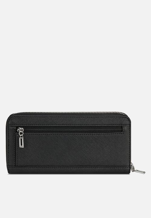GUESS - Abbas  Large Zip Around Bag - Black