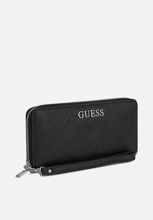 GUESS - Abbas  Large Zip Around Bag - Black