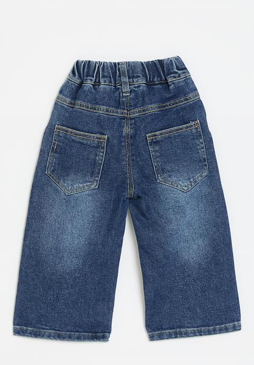 Pop Candy - Bow embroidered straight jeans - blue