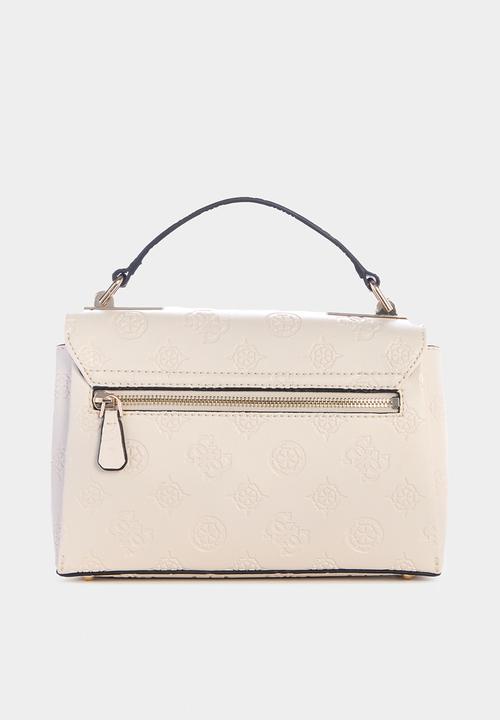 GUESS - Tisha Top Handle Flap Bag - Stone