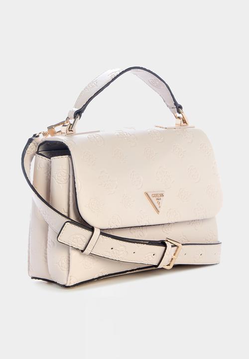 GUESS - Tisha Top Handle Flap Bag - Stone