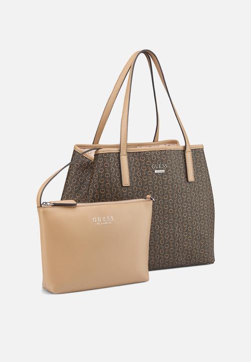 GUESS - Portini Trap Tote Bag- Brown