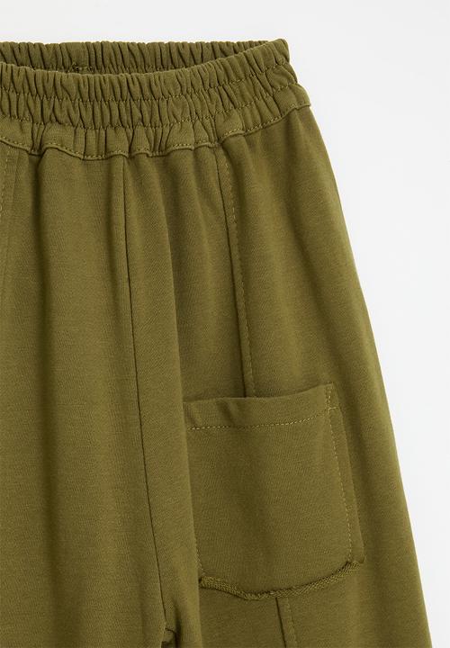 Pop Candy - Panelled sweatpants - army green