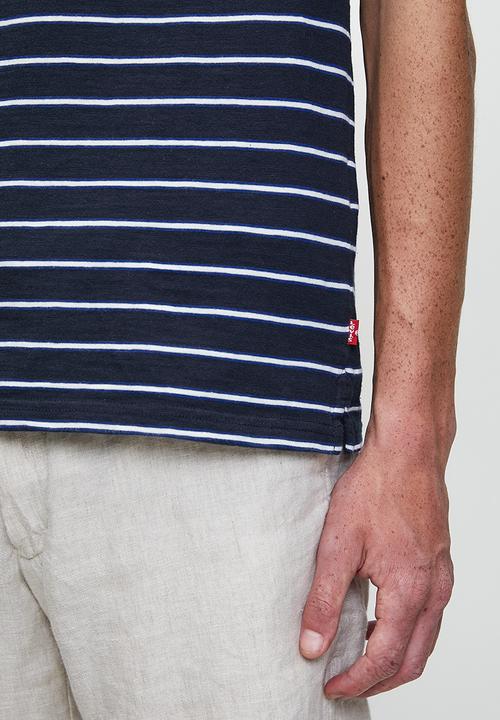 Levi’s® - Merritt Jersey Polo - Micah Stripe Navy Blazer Slub Jersey