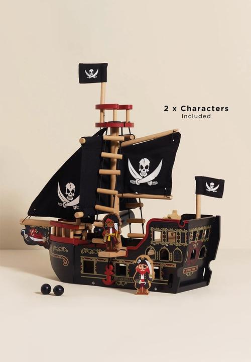 Le Toy Van - Barbarossa Wooden Pirate Ship & Characters - brown