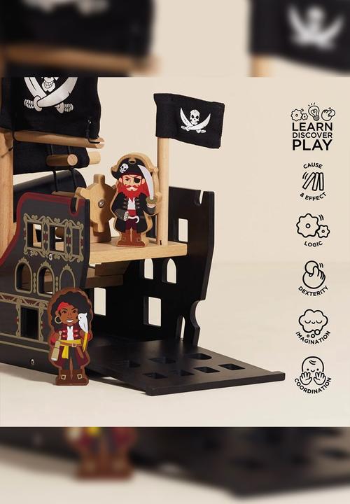 Le Toy Van - Barbarossa Wooden Pirate Ship & Characters - brown