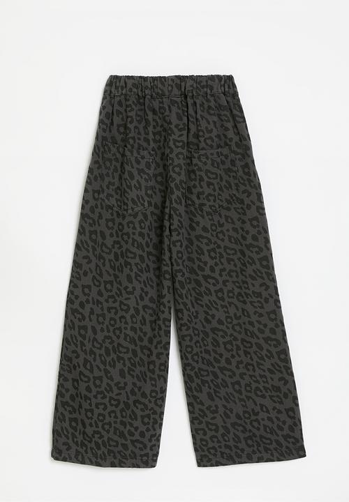 Pop Candy - Wide leg jeans - leopard print/grey