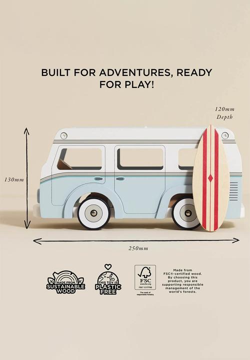 Le Toy Van - Wooden Holiday Camper Van  - light blue