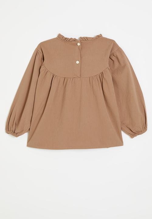 Pop Candy - Ruffle collar dress - rust