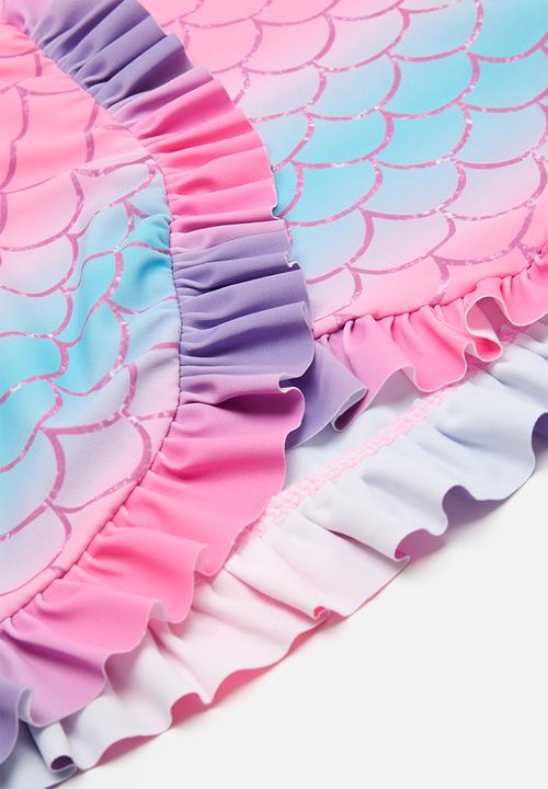 Pop Candy - Scale all-over print retro bikini with skirt - multicolour