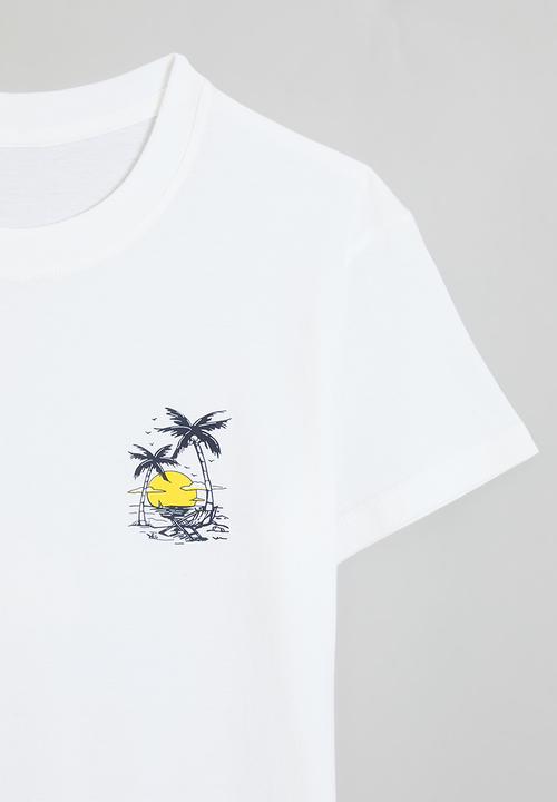 Pop Candy - Slogan & placement print tee - white/live in the moment