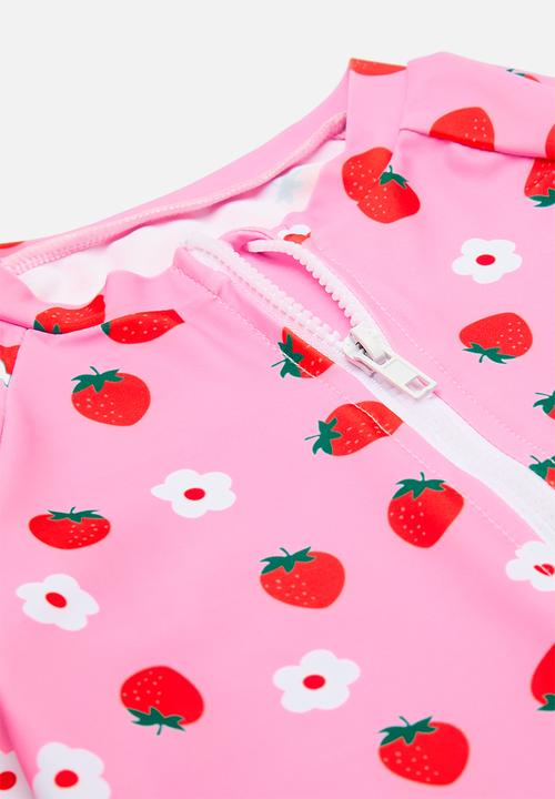 Pop Candy - Tankini with skirted bottom & rash vest - pink/aop