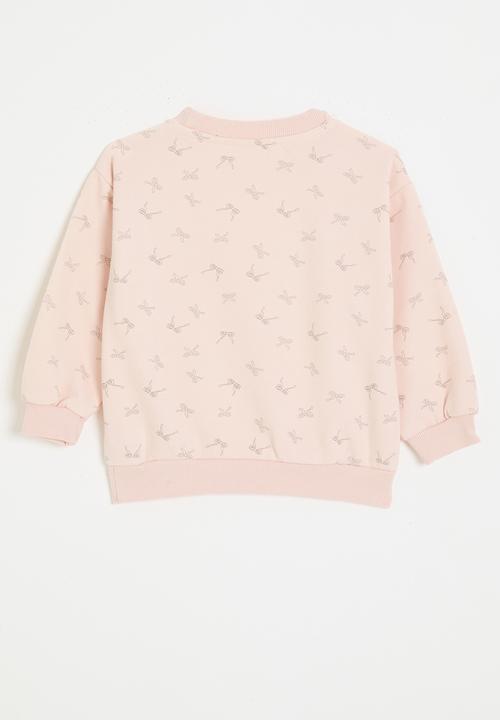 Pop Candy - Bow print sweat top - pink