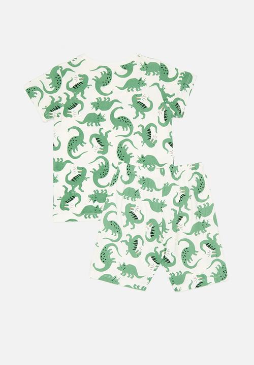 Pop Candy - Printed pj set-green & ecru