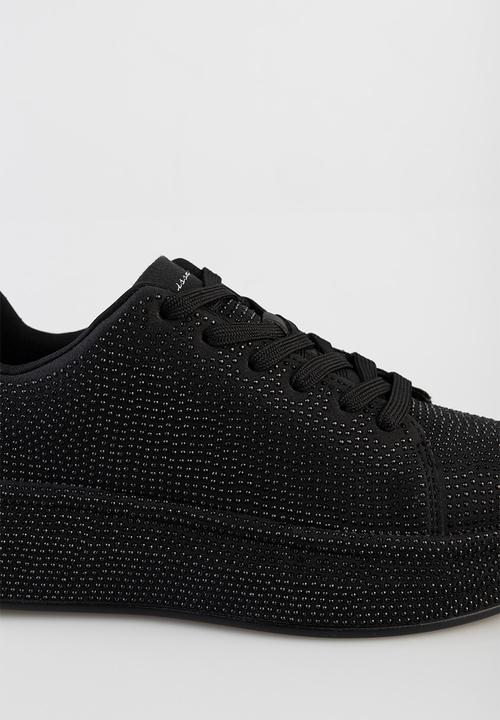 SISSY BOY - Emblazon all over diamante sneaker - black