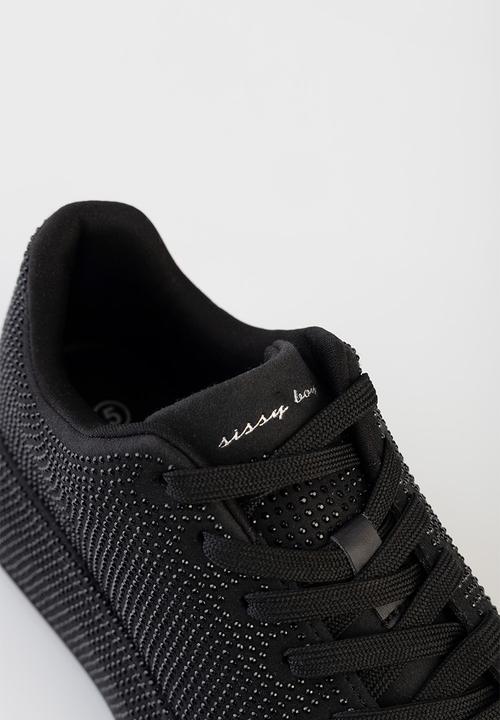 SISSY BOY - Emblazon all over diamante sneaker - black