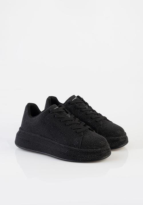 SISSY BOY - Emblazon all over diamante sneaker - black