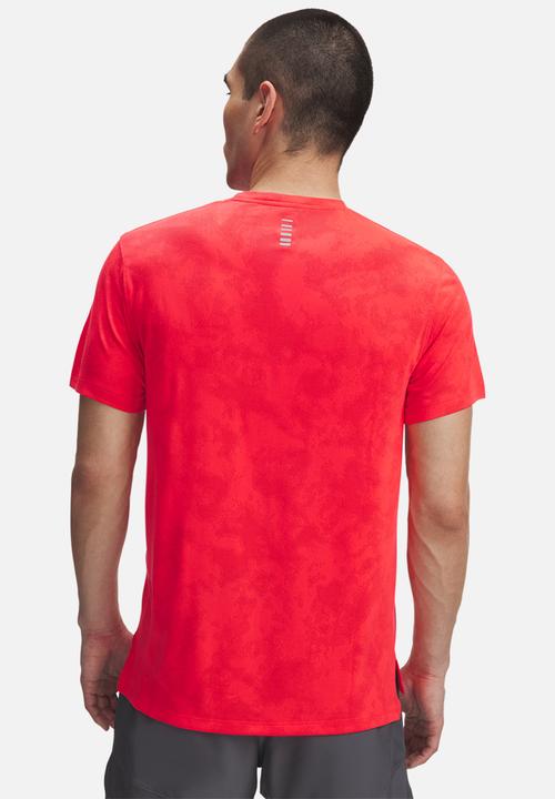 Under Armour - UA Launch Camo SS - Racer Red & Reflective
