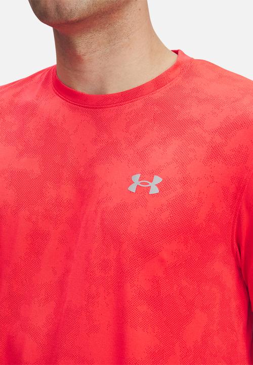 Under Armour - UA Launch Camo SS - Racer Red & Reflective