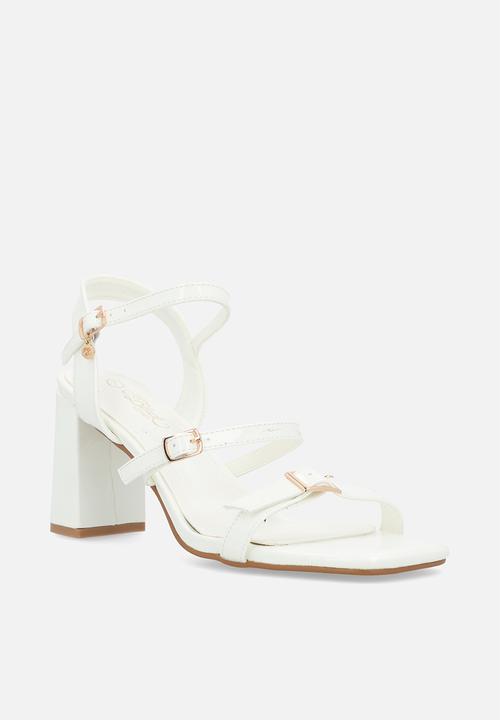 Miss Black - Whistle 1 strappy block heel - white