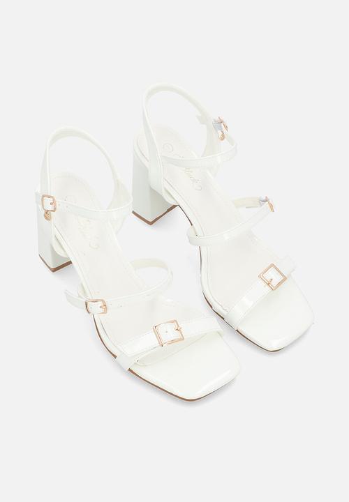 Miss Black - Whistle 1 strappy block heel - white