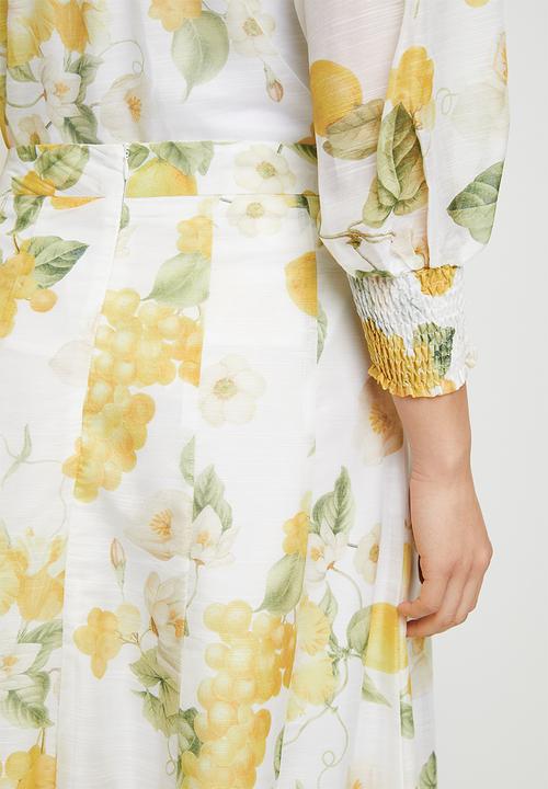 Stella Morgan - A-line skirt with lemon print detail - lemon sorbet