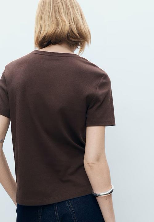 MANGO - T-Shirt Rita - Dark Brown
