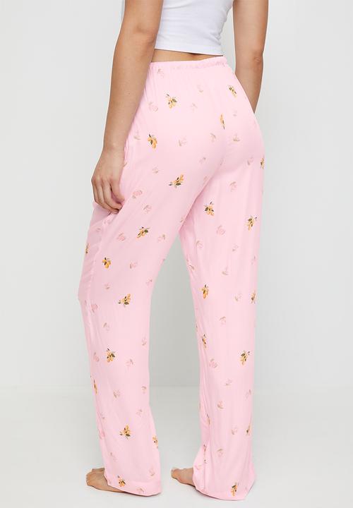Hunkemoller - Pant vis satin lemon - primrose pink