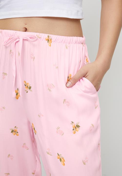 Hunkemoller - Pant vis satin lemon - primrose pink