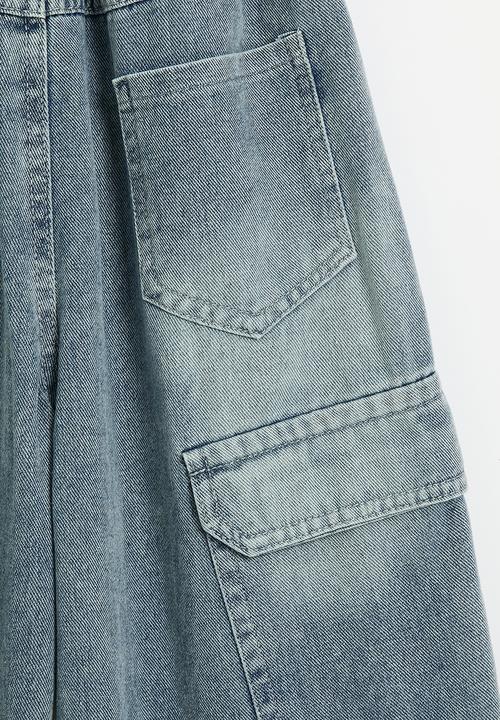 Pop Candy - Wide leg jeans with multi back pockets - blue