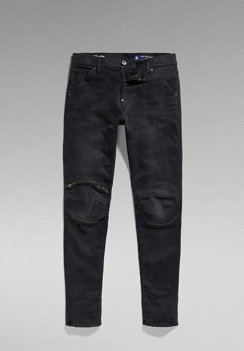 G-STAR - 5620 3D Zip Knee Skinny - black
