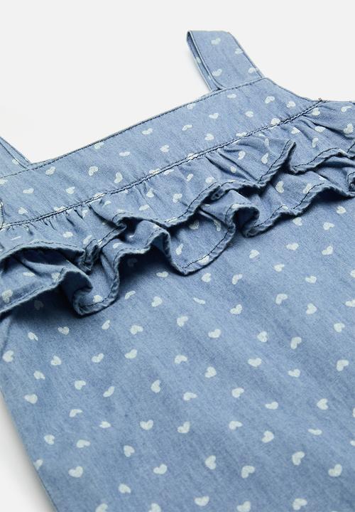 Pop Candy - Heart all-over print jumpsuit with sunnies - blue
