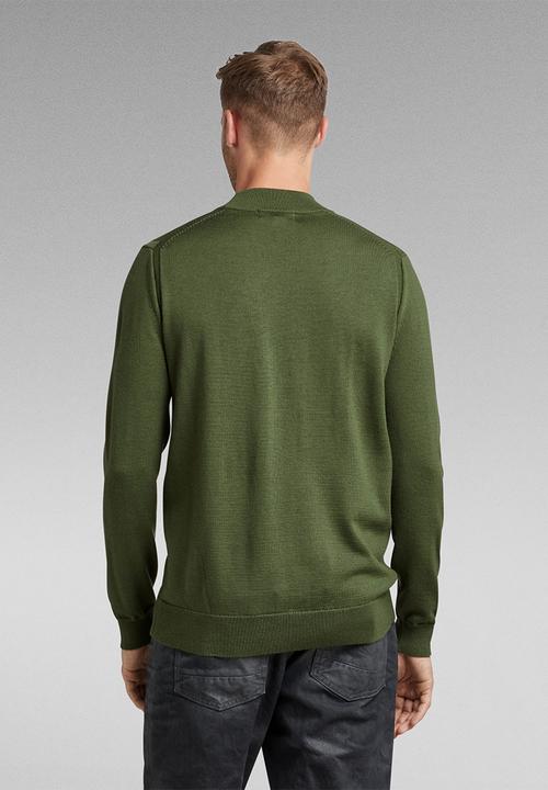 G-STAR - Premium core mock turtle knit  l\s - green