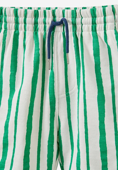 Cotton On - Henry slouch short - island green/vanilla rough stripe