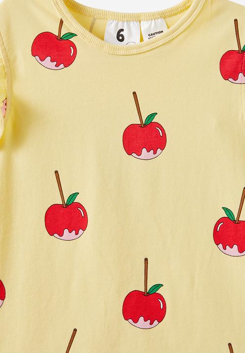 Cotton On - Stacey short sleeve flutter pyjama set - baby yellow/apples