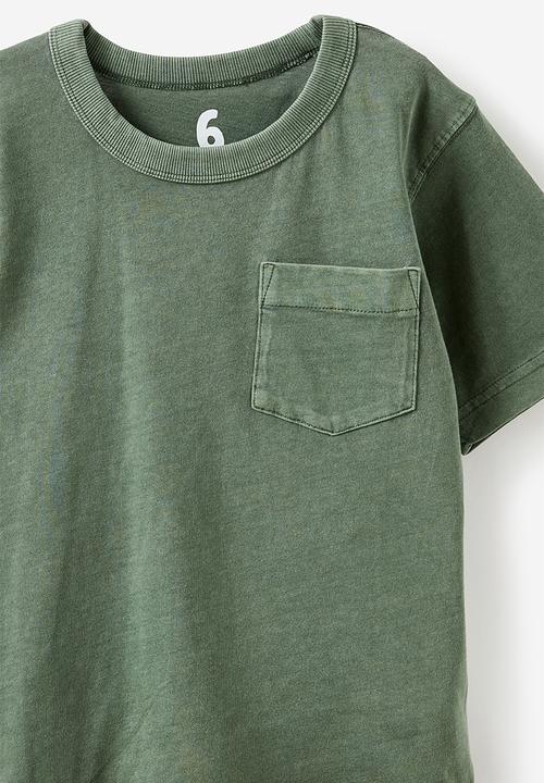 Cotton On - The essential short sleeve tee - khaki green wash