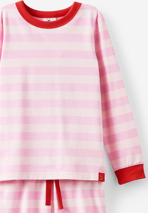 Cotton On - Ava long sleeve pyjama set - bobbi stripe fairy pink/tea party pink