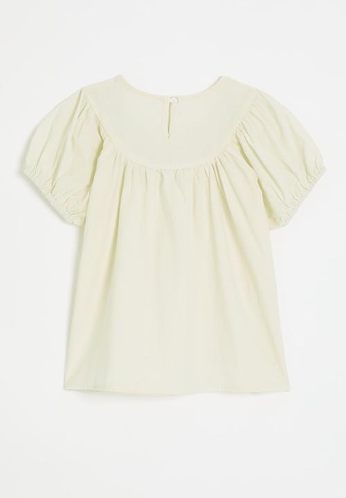 Pop Candy - Blouse with embroidered facing - ivory/multi