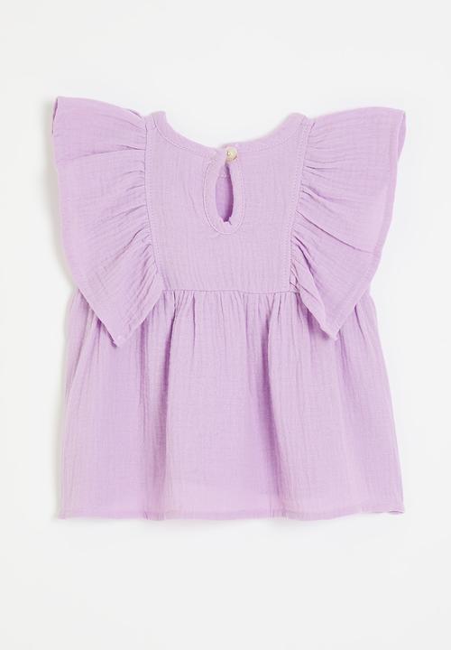Pop Candy - Frilled sleeve top - lilac